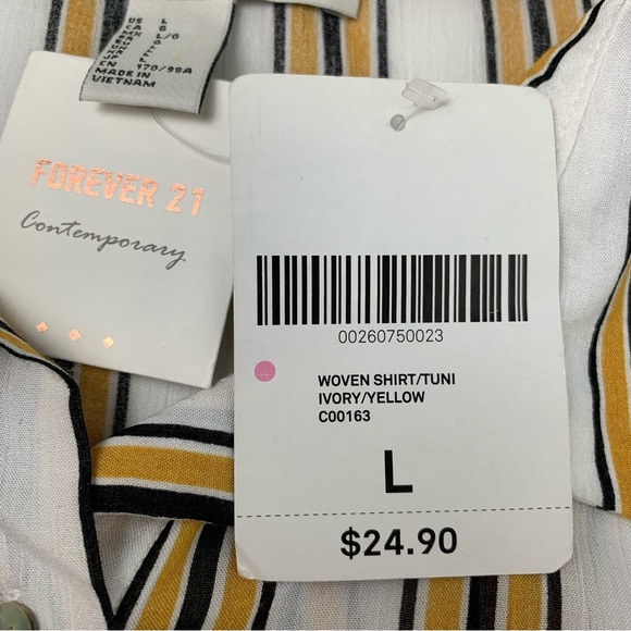 Forever 21 Long Stripe Tunic Size Large - Picture 5 of 16